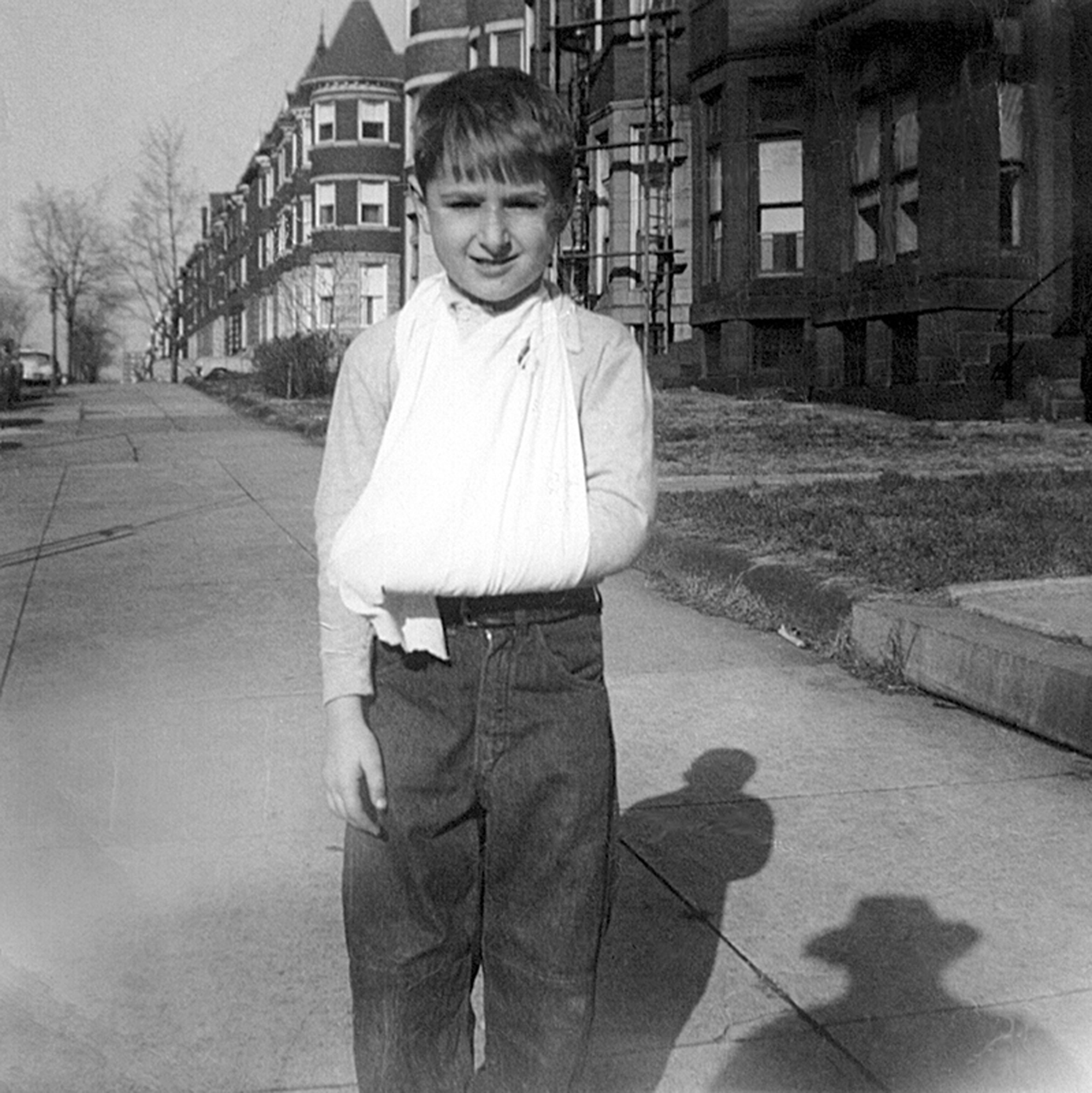 Brian Lightfoot on Saint Paul Street in Baltimore, Maryland  (3906 KB)
1955 
2737 Saint Paul Street
Baltimore, Maryland
Notice the shadow of a man with a hat taking the picture. That would be Frank Lightfoot, Sr.
(Click on Picture to View Full Size)