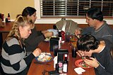 Left side: Marcey Lightfoot and Lis Lightfoot Right side: Robert Lightfoot, and Bradley Burnett (friend at front right) January 25, 2013 in Modesto, California 2013-01-25-193446